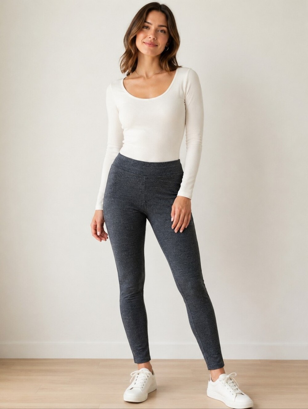 J.Crew XS Charcoal Gray Cotton Stretch Leggings Casual Minimalist Athleisure